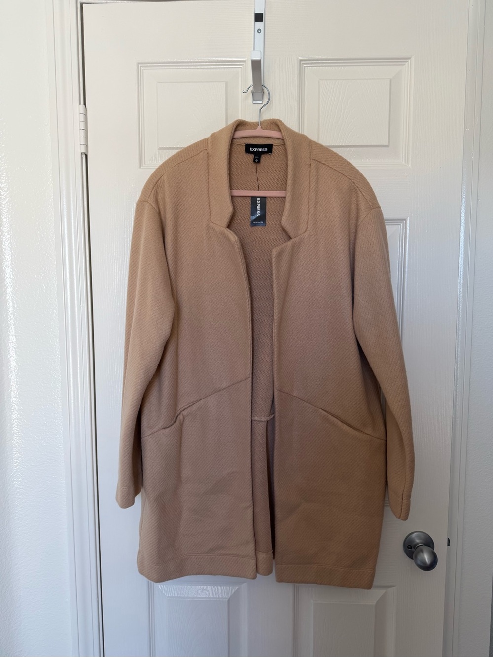 Express Women’s Open-Front Cardigan Coat in Camel/Tan, NWT
